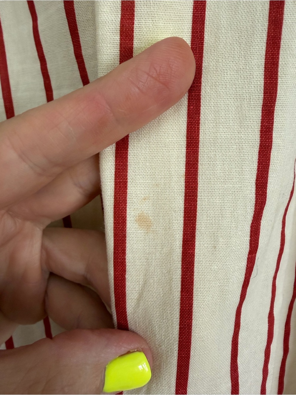 Tuckernuck Cream and Red Striped Belted Midi Shirt Dress - Picture 8 of 8